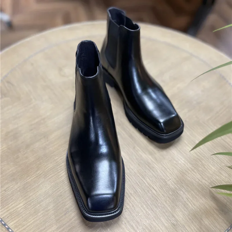 Men Shoes Elegant - Botas elegantes de cuero genuino para