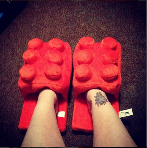 Men Shoes Marks - Pantuflas Cálidas de Ladrillo para Mujer,