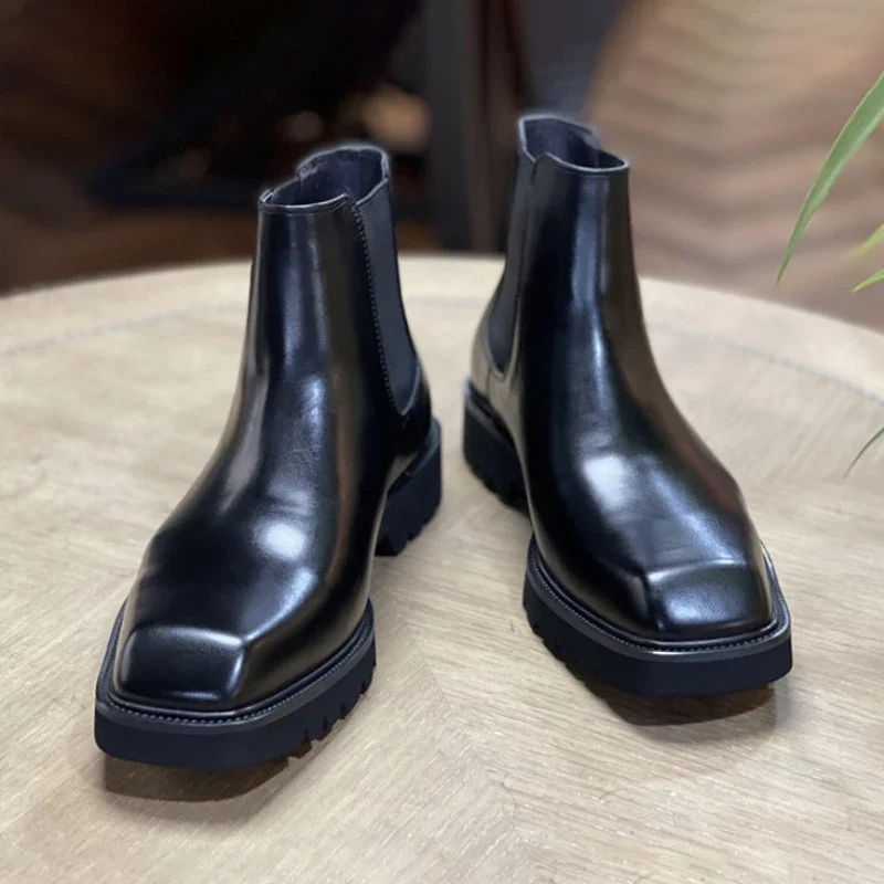 Botas elegantes de cuero genui - Men Shoes Elegant reseña y precio